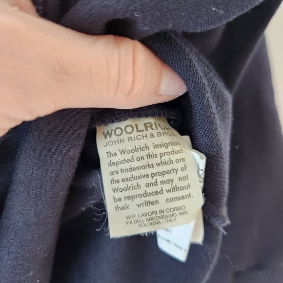 Woolrich Navy Blue Hooded Sweatshirt Cozy Comfy Long Sleeve Stretch Hoodie M - Picture 9 of 9